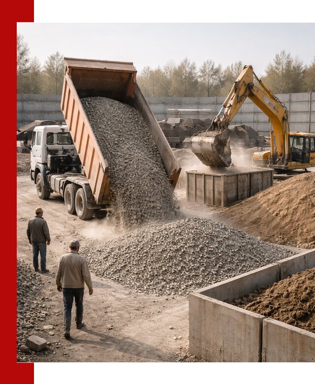 Доставка нерудных материалов с погрузкой и разгрузкой в Новом Уренгое