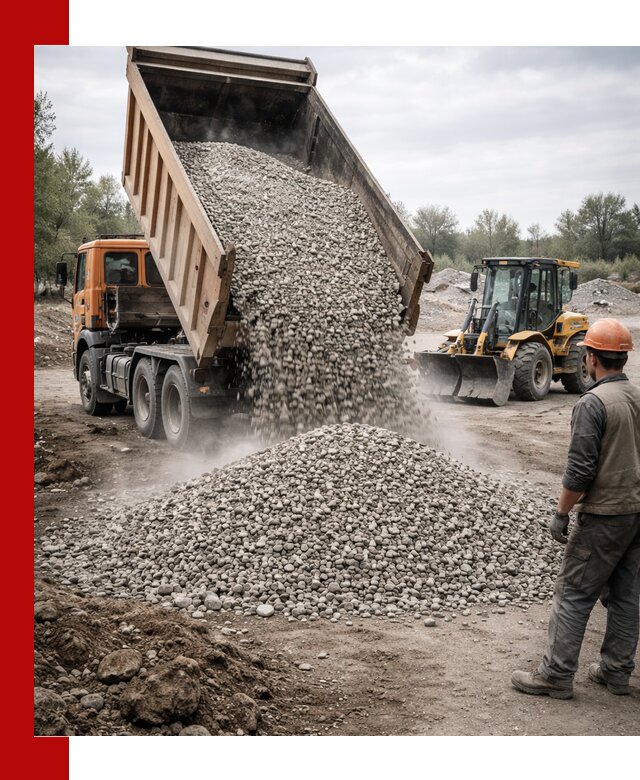 Доставка щебня в Новом Уренгое крупными и мелкими фракциями