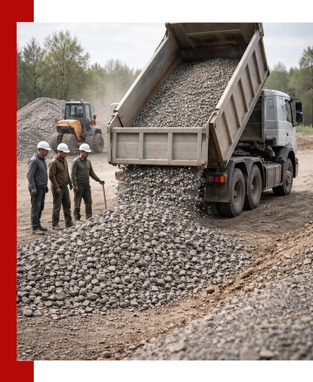 Доставка гравийного щебня фракции 70-120 в Новом Уренгое