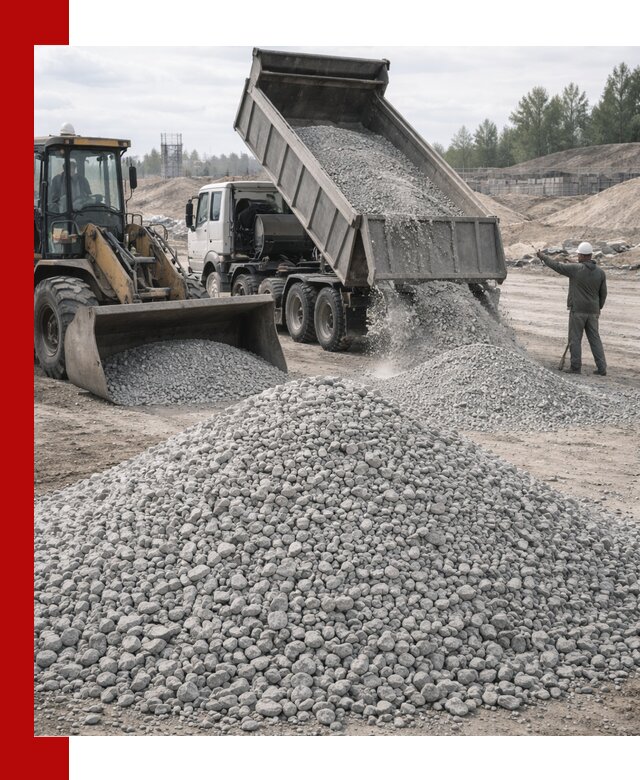 Доставка известнякового щебня фр. 5–20 в Новом Уренгое