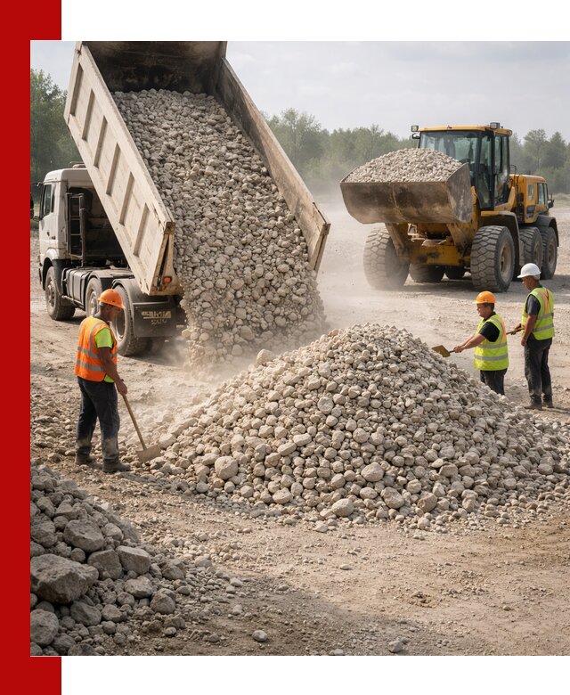 Доставка известнякового щебня фр. 40-70 в Новом Уренгое