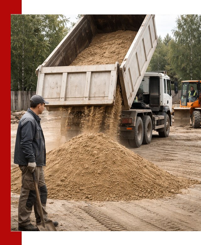 Доставка и продажа песка с разгрузкой в Новом Уренгое