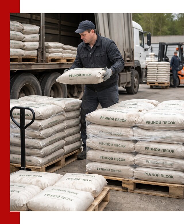 Речной песок в мешках с доставкой в Новом Уренгое