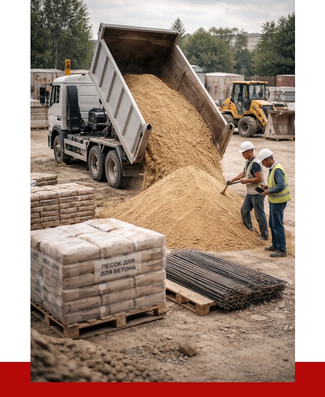 Песок для бетона в Новом Уренгое от 2600 р. с доставкой, ПРОНЕРУДНвг