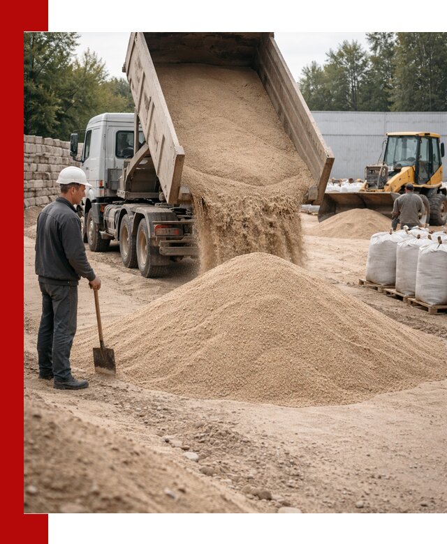 Кварцевый песок фракция 0–3 мм с доставкой в Новом Уренгое