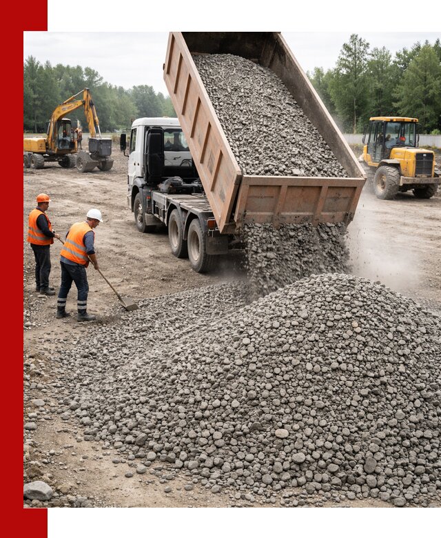 Доставка гравия фракции 40-70 в Новом Уренгое оптом и в розницу