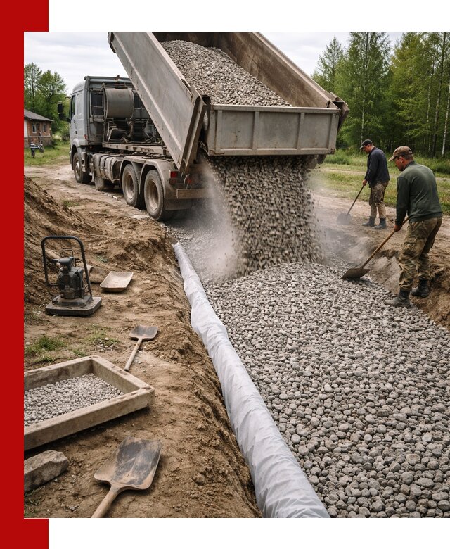 Гравий для дренажа с доставкой в Новом Уренгое качественный и недорогой