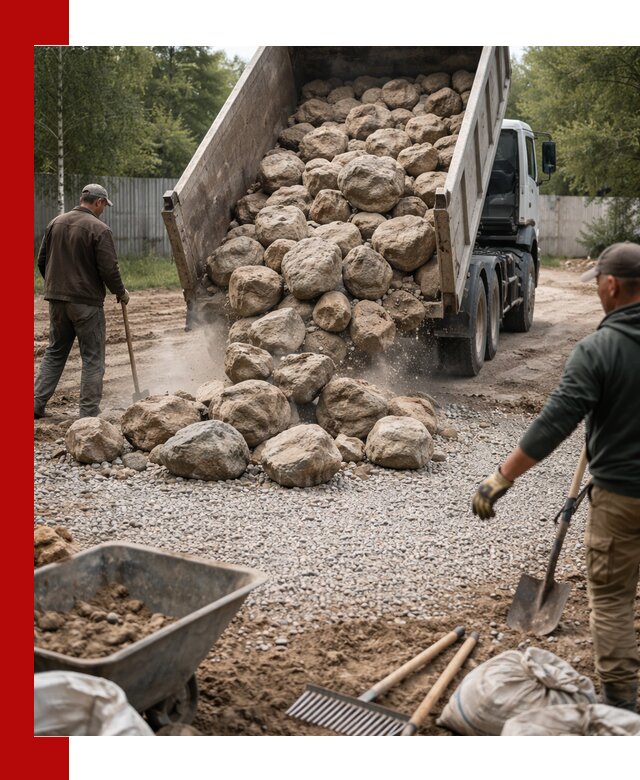 Доставка и укладка булыжника в Новом Уренгое