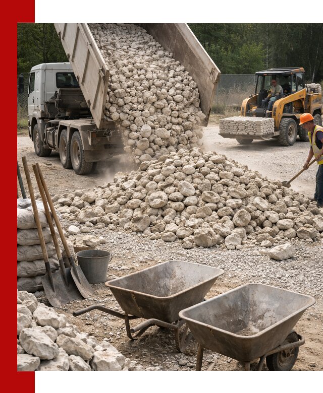 Доставка и продажа бутового известнякового камня в Новом Уренгое