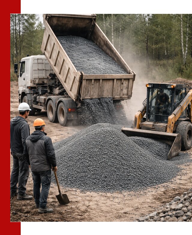 Гранитный отсев 0-5 с доставкой и разгрузкой в Новом Уренгое