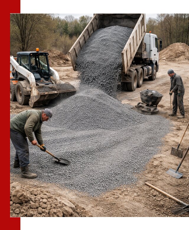 Отсев для подсыпки в Новом Уренгое — доставка и подсыпка на участок