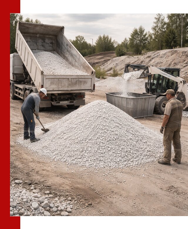 Доставка и продажа белой мраморной крошки в Новом Уренгое