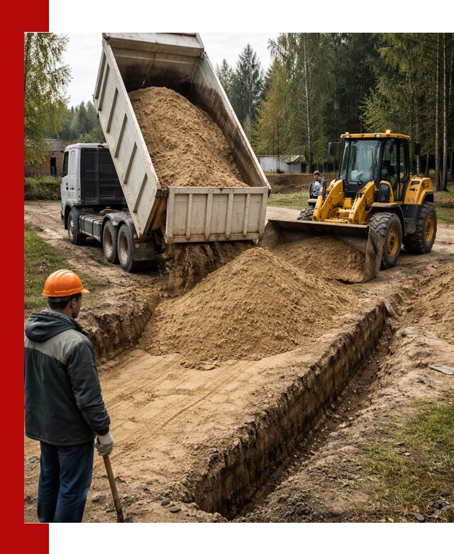 Доставка песчаного грунта в Новом Уренгое для строительных работ