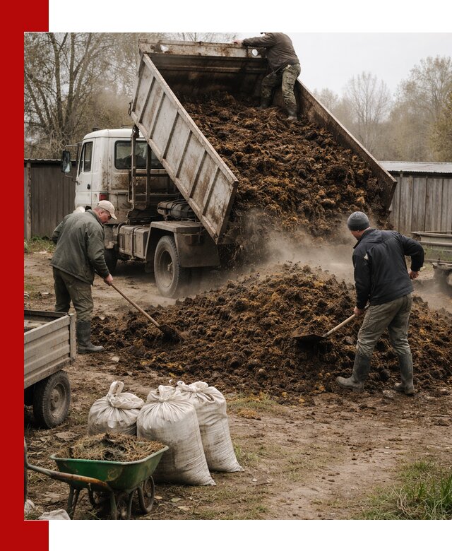 Доставка коровьего навоза самосвалом в Новом Уренгое