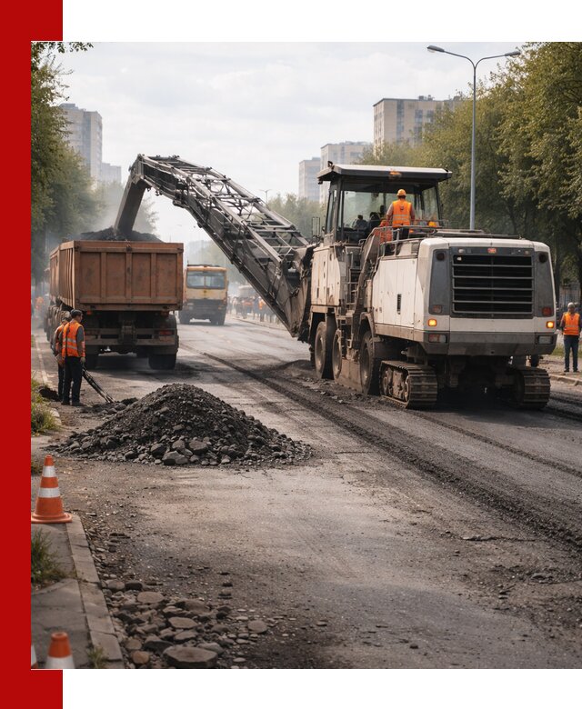 Фрезерованный асфальт в Новом Уренгое — удаление и вывоз старого покрытия