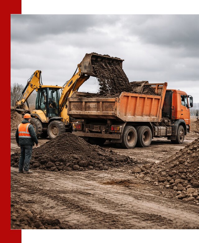 Вывоз грунта и строительного мусора в Новом Уренгое грузовыми самосвалами