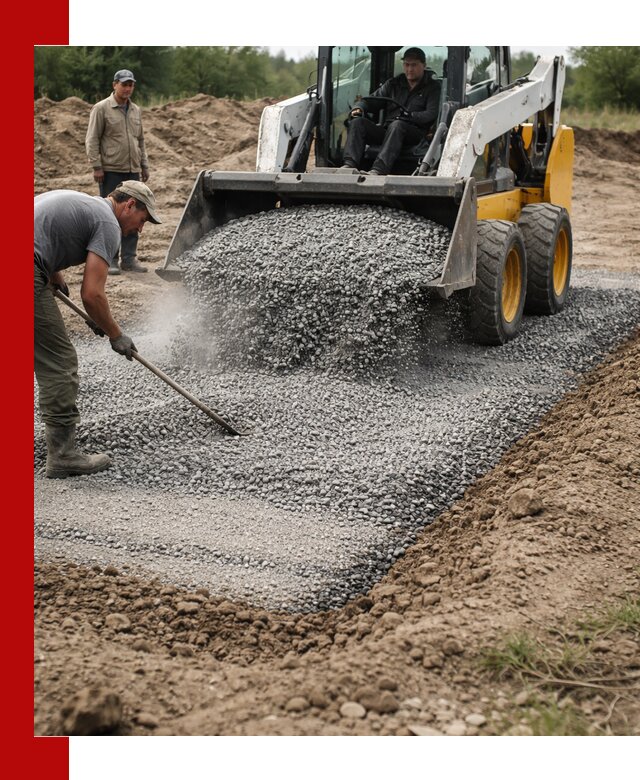 Устройство щебеночной подушки в Новом Уренгое для дорог и фундаментов